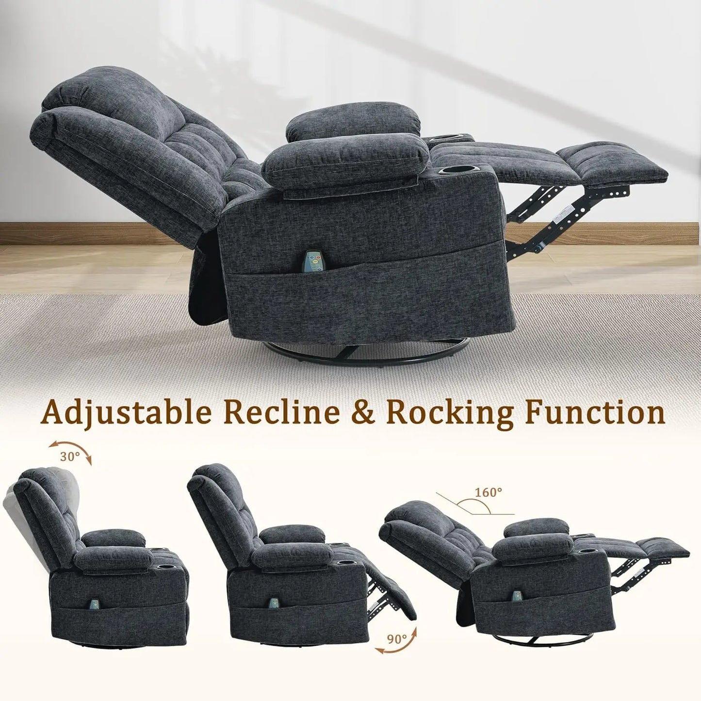 360 ° rotating rocking chair, baby gliding chair