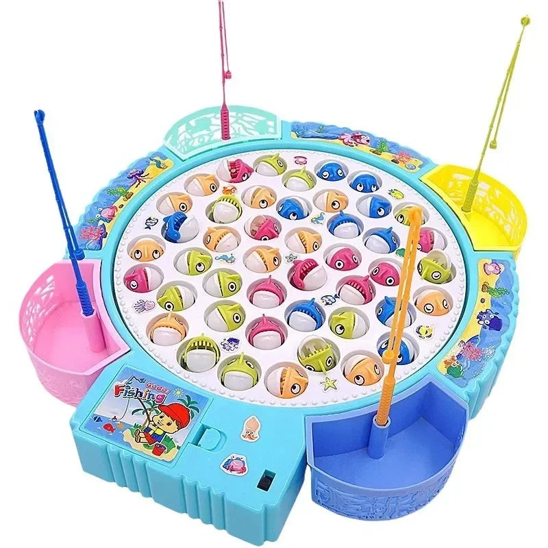 Magnetic Fishing Toys Fish and Rod with Magnetic Rotating Fishing Game
