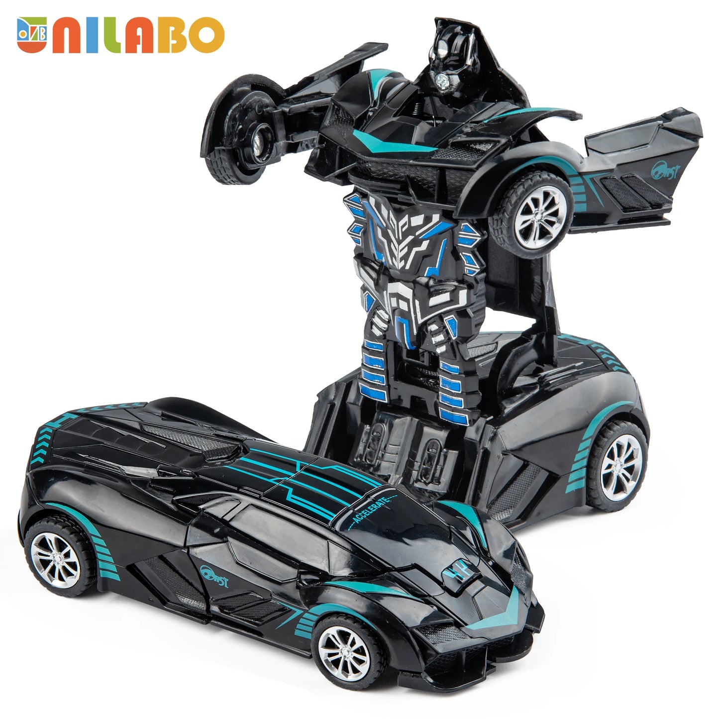 Transformable Robot Sports Car Toys, No Batteries, Educational Kids Gift,