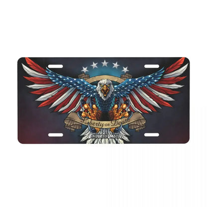 American Flag Bald Eagle Metal License Plate
