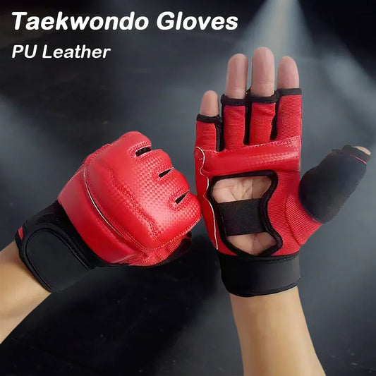 1Pair Boxing Gloves PU Half Finger Gloves Sports MMA