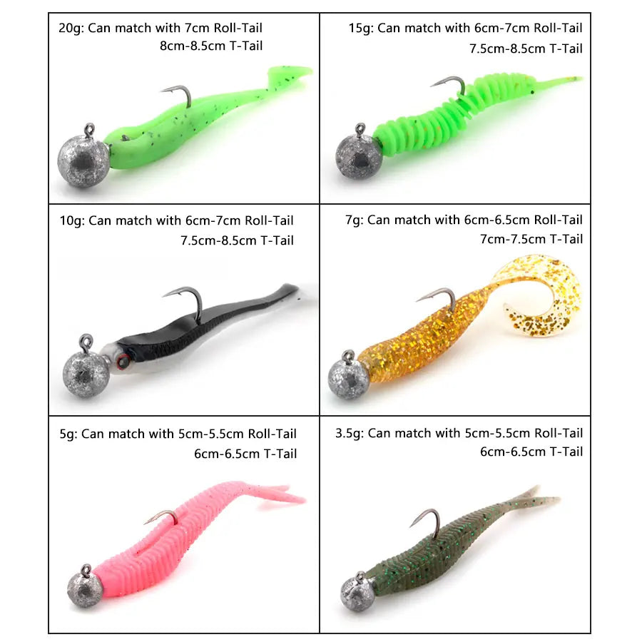 JYJ 1g  5g jig head hook for fishing tackle ,rig soft worm