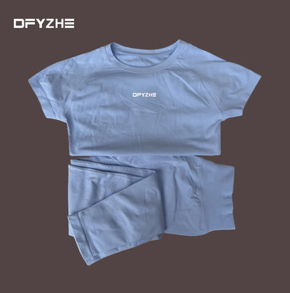DFYZHE round neck breathable short sleeved+long pants