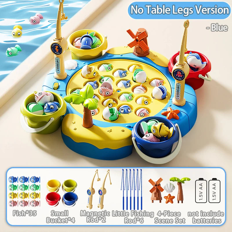 Magnetic Fishing Game - Educational Learning Toy with 2/6 Poles