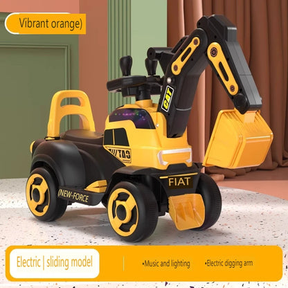 Children Excavator Digging Can Sit To Ride Roller Coasters