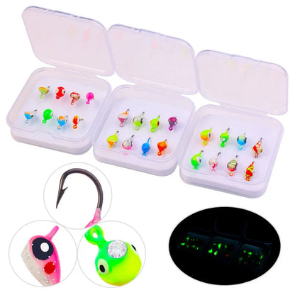 8pcsLuminous Ice Fishing Lure Small Weight with Hook Winter Fishing Bait Wholesale Hengjia Sea Fishing Boat Fishing Lure Lure Ba