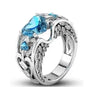Classic 5 Color Authentic 925 Sterling Silver Ring Multicolor Love Heart