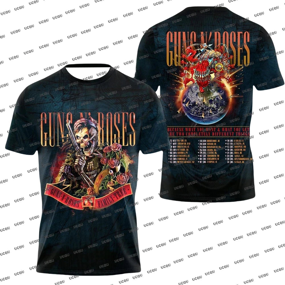 Guns N’ Roses 2025 World Tour Schedule List TShirt