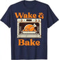 Thanksgiving Wake and Bake Funny Turkey Day Dad Men Women T-Shirt Humorous Thankful Graphic Outfit Short Sleeve Saying Tee Tops