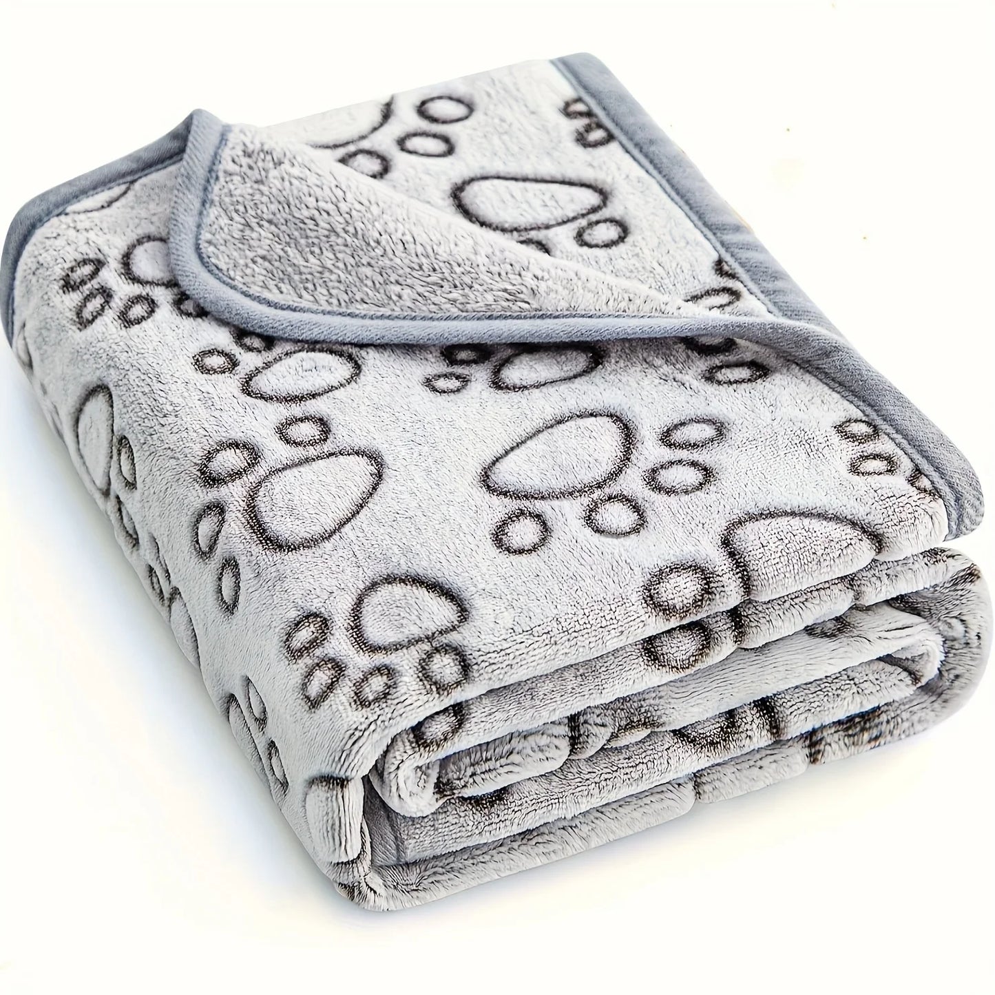 1pcs Ultra-Soft Paw Print Dog Blankets - Machine Washable,