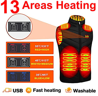 17/13/9 Areas Usb Heated Jacket Men Women Electric