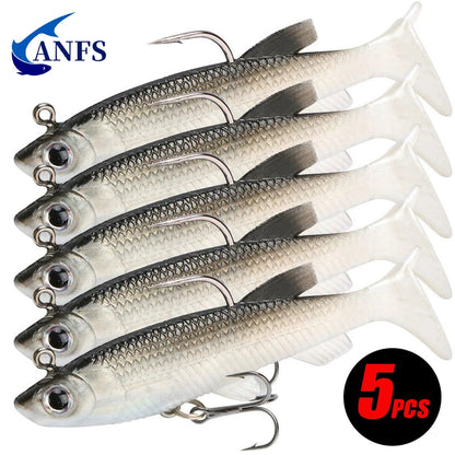 5pcs Kit Fishing Lure Soft Lure 8cm/ 2.8in Artificial Bait