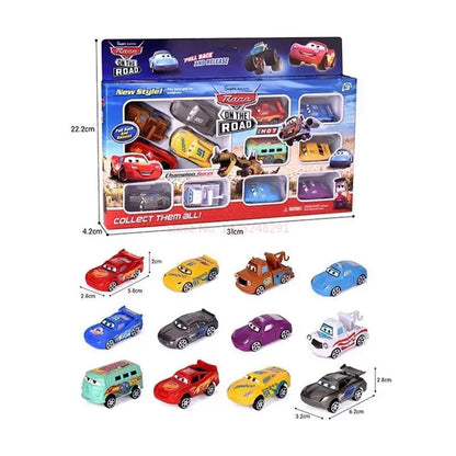 12pcs/Set Disney Pixar Cars Lightning Mcqueen Jackson Storm