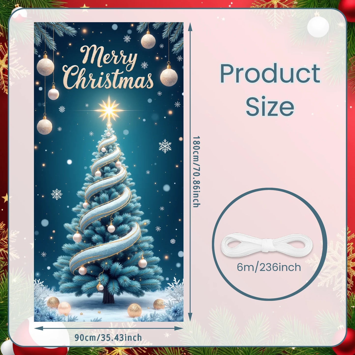 Christmas snowman Hanging Flag Door Banner