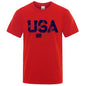 Vintage Usa Flag Street Print Male T Shirts Hip Hop Street