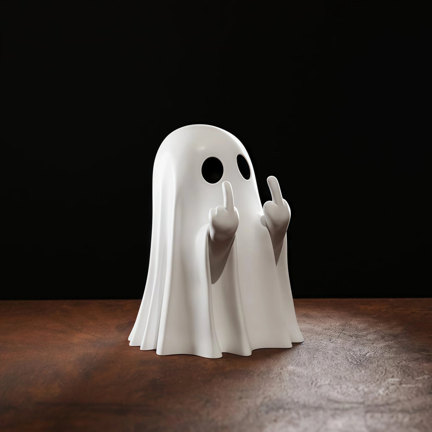 Cute Middle Finger Ghost Statue, Small Halloween