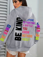 Be Kind Hoodies Women Letter Prints Winter Fleece Warm