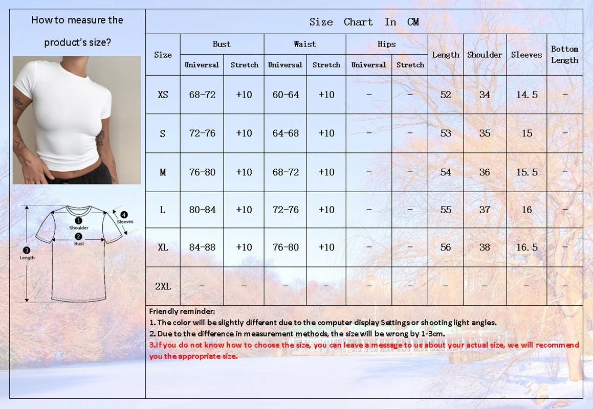 Woman Clothing Short Sleeve T-shirt Slim Fit Tops Female