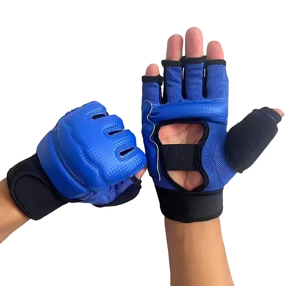 1Pair Boxing Gloves PU Half Finger Gloves Sports MMA