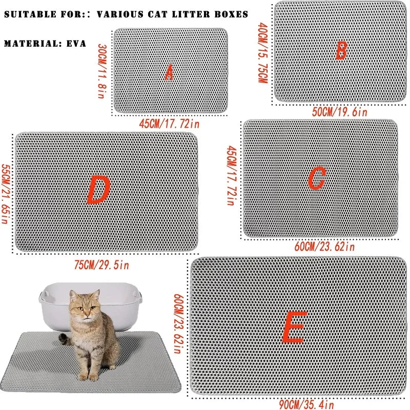 Cat Litter Mat Double Layer Pet Non Slip Big Pet Litter Box