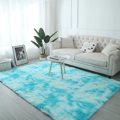 VIKAMA Tie-Dye Plush Carpet Living Room Decoration Soft Fluffy