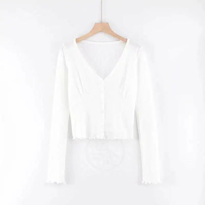 Slim Fit Women's Long Cardigan V-Ne Sweater Sexy T-irt