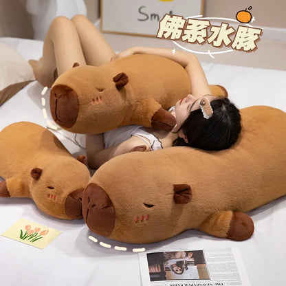 60cm-100cm Kawaii Cartoon Giant Strip Capybara Plush Doll