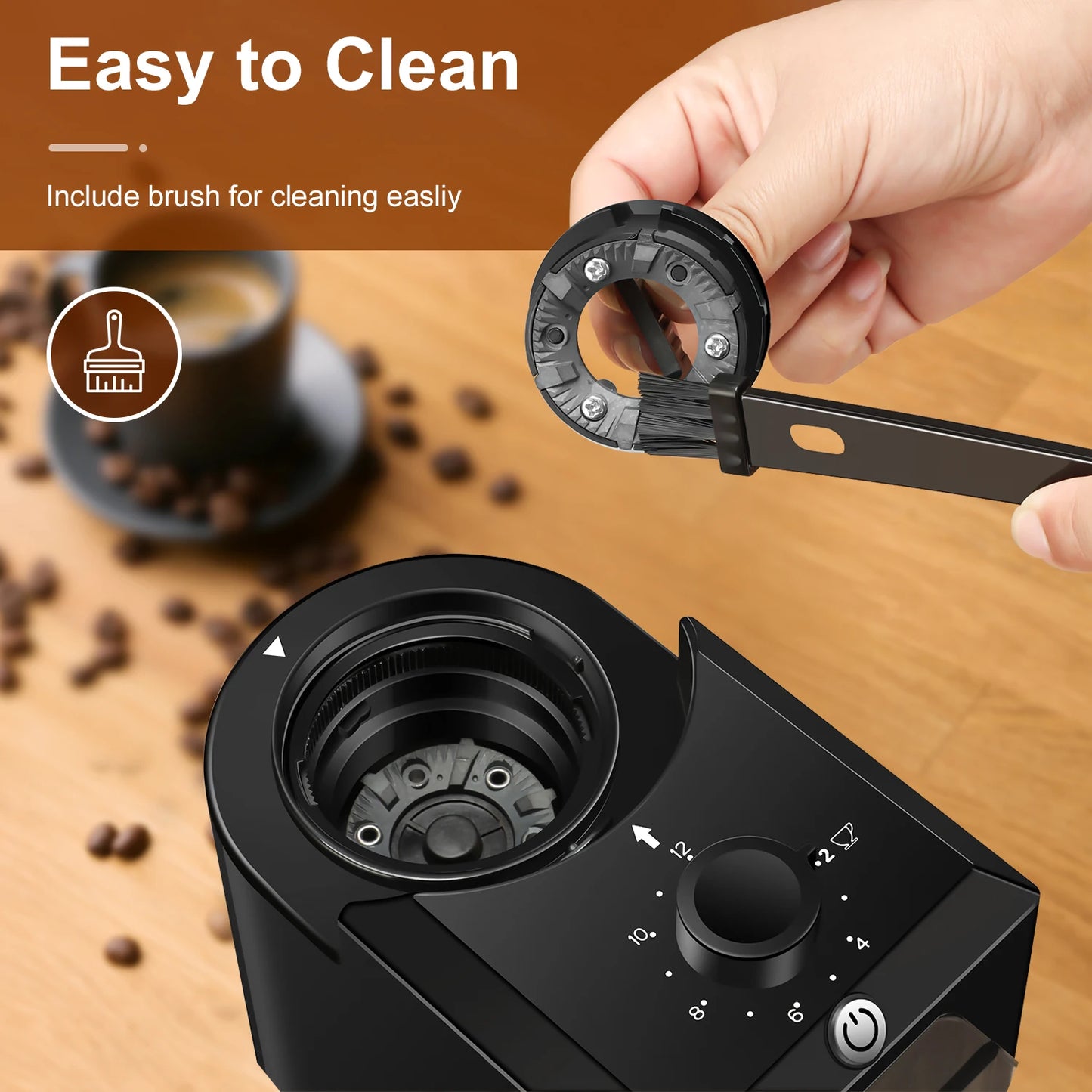 Automatic Burr Mill Coffee Grinder Electric Coffee Bean Grinding