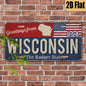 1pc Vintage Aluminum Wisconsin License Plate - Retro USA State