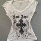American Retro Subculture Cross Print T-shirts Harajuku