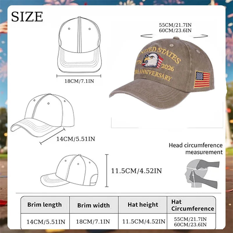 250th Anniversary USA Hat United States 250 Year American