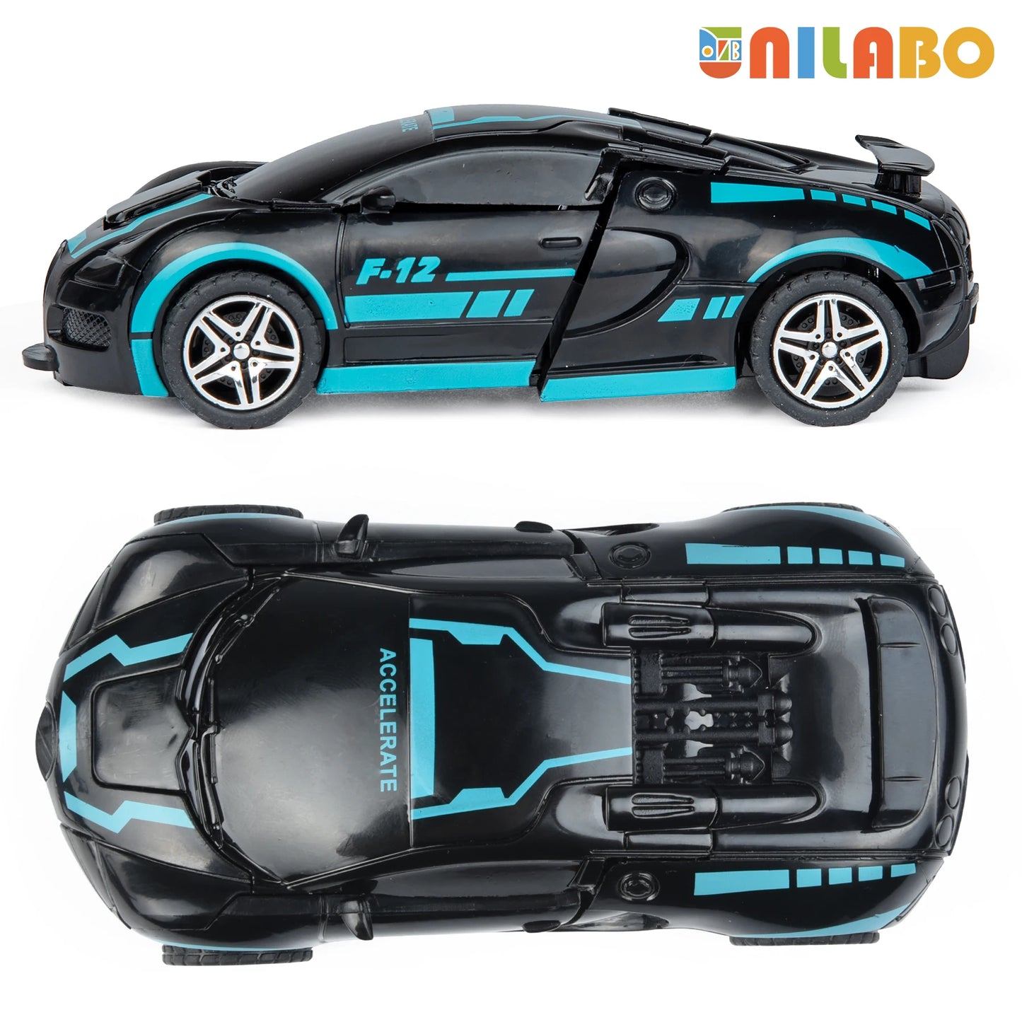 Transformable Robot Sports Car Toys, No Batteries, Educational Kids Gift,
