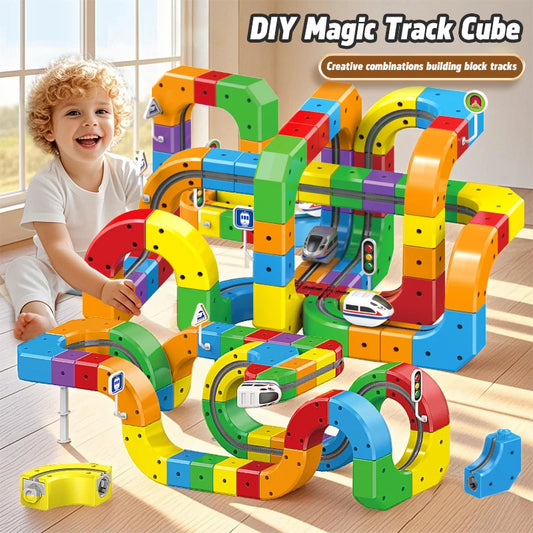 New 51PCS Magical Track Train USB Rechargeable 3D