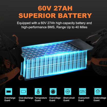 GT08 Electric Scooter 5600W Dual Motor 60V27AH