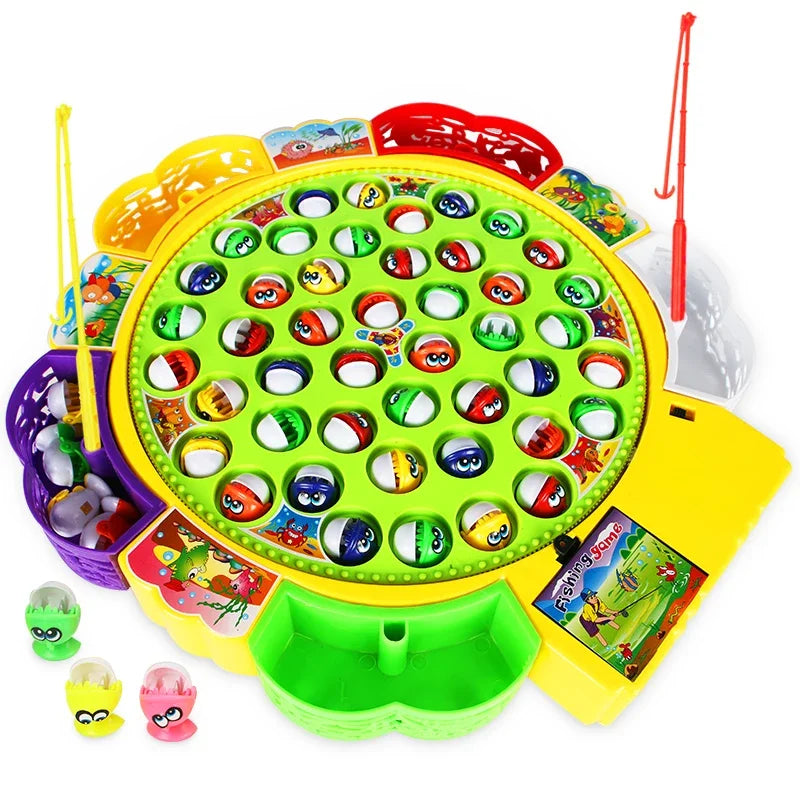 Fishing Toys Electric Rotating Magnetic Play Game Music Spinning Fish
