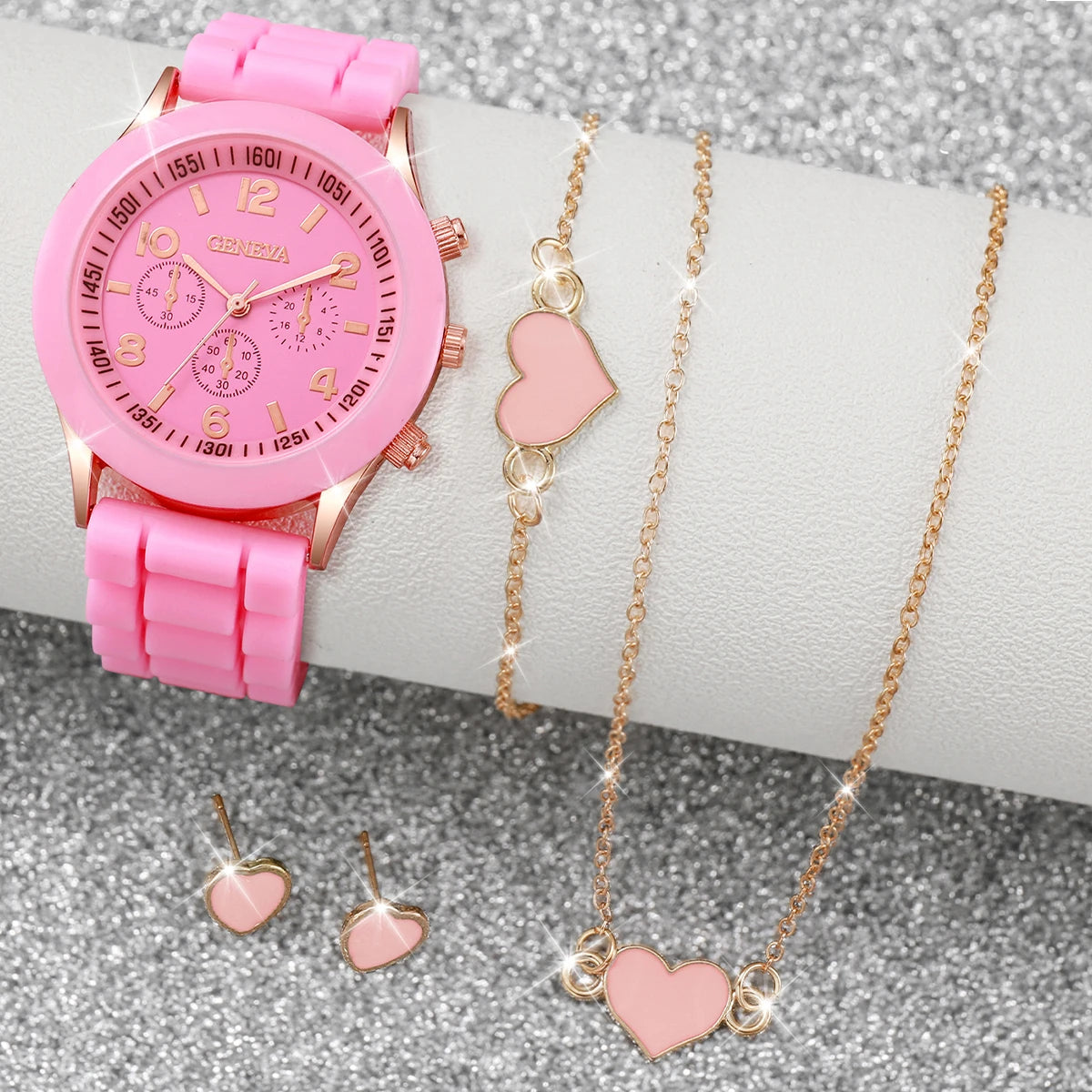 5/6PCS Women Watches Fashion Silicone Band Women