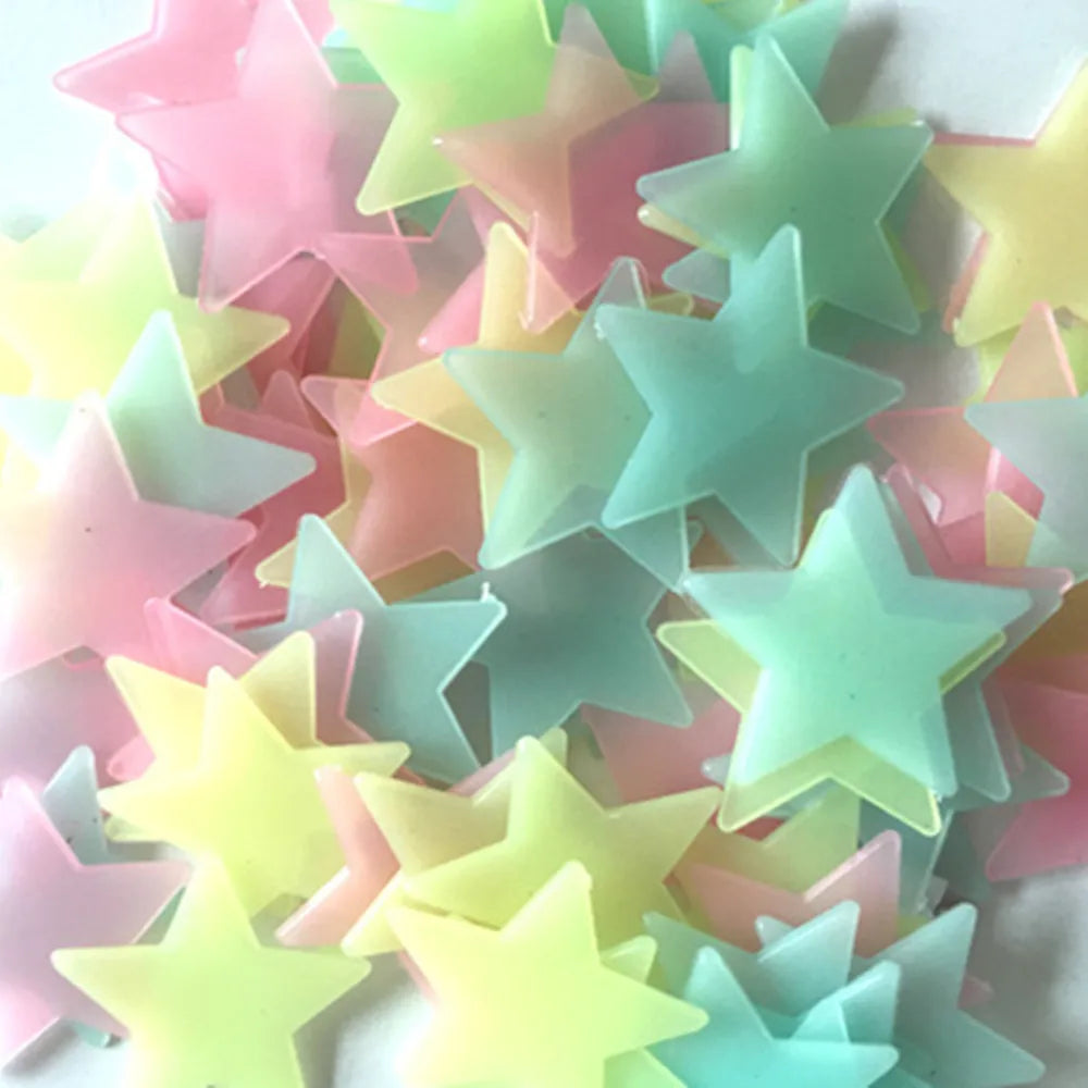 100pcs Fluorescent Glow in the Dark Stars