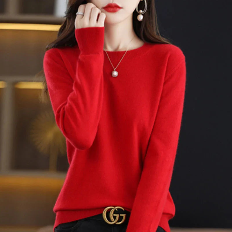 Women Sweater O-neck Autumn Winter Basic Pullover Warm