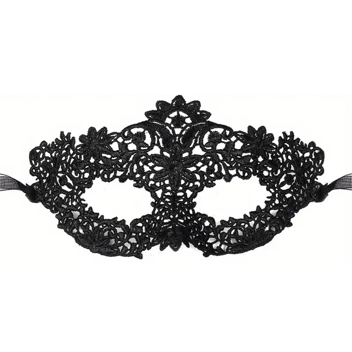 2pcs Elegant Black Lace Masquerade Mask Set for Couples -