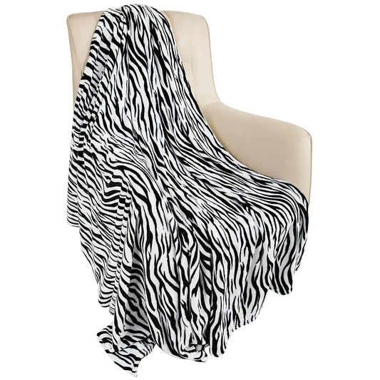 Flannel Fleece Throw Blanket for Couch Zebra Blanket