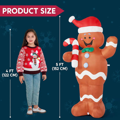 Syncfun 5 FT Christmas Gingerbread Man Inflatable Outdoor