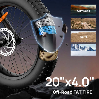 1500W Peak Electric Mountain Bike 48V 15.6Ah