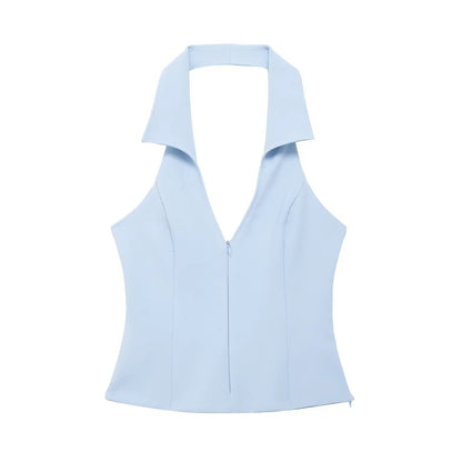 Women Summer 2 Piece Set High Waist Back Pocket Mini Skirts