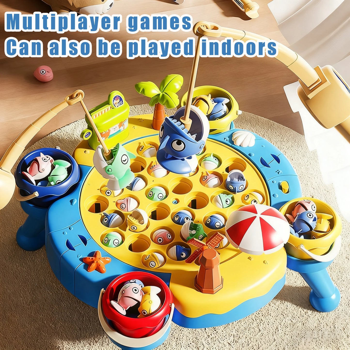 Magnetic Fishing Game - Educational Learning Toy with 2/6 Poles