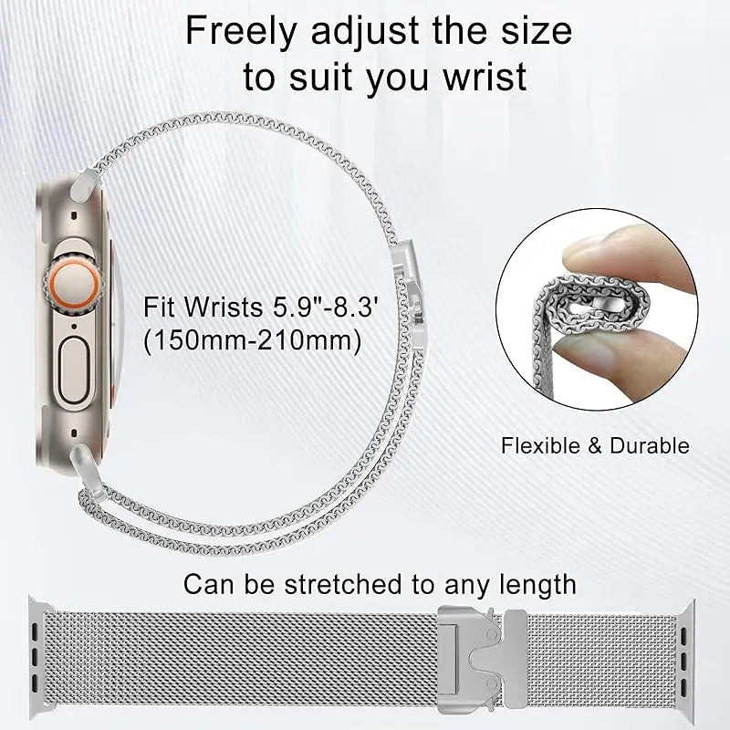 Milanese Loop Strap For Apple Watch Band Ultra 3 2 49mm