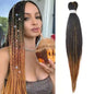 Dard Red White 3 Tones Ombre Straight Braids Blend Hair
