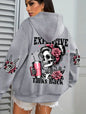 Expensive Talks Back Funny Printing Womens Hoodie Loose Multicolor