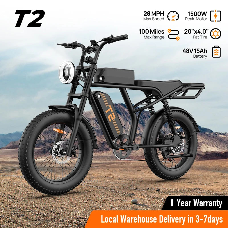 1500W Peak Electric Mountain Bike 48V 15.6Ah