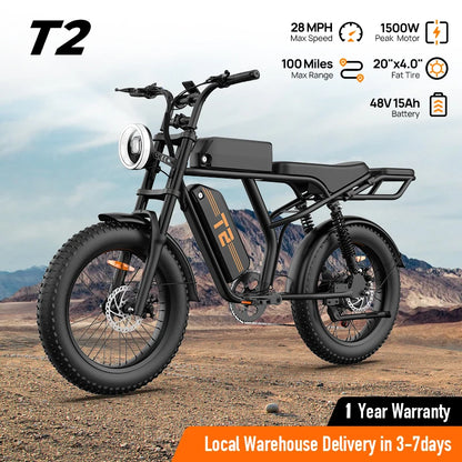 1500W Peak Electric Mountain Bike 48V 15.6Ah