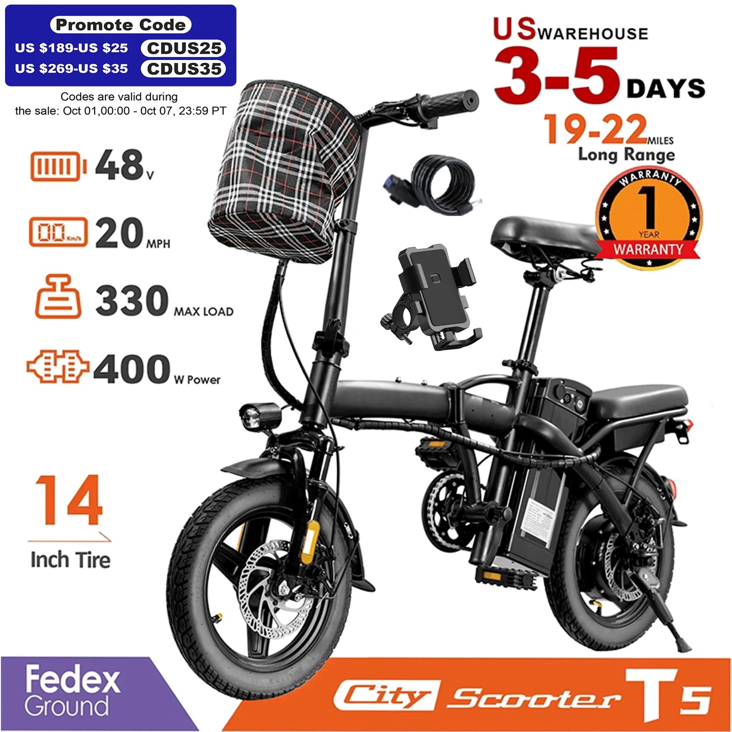 14inch Road Tires Cheap Bicimoto Electrica with Basket